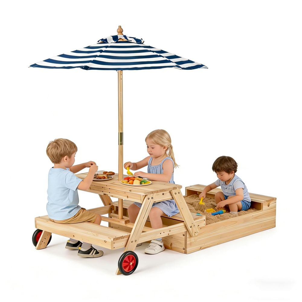 Kids Picnic Table with Sandbox - Kids Outdoor Chair And Table avaliação e preço