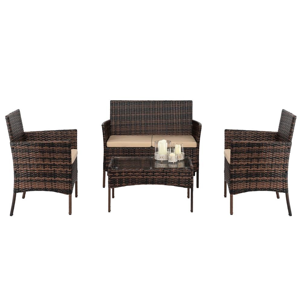 4 Pieces Outdoor Patio Rattan  - Kids Outdoor Chair And Table avaliação e preço