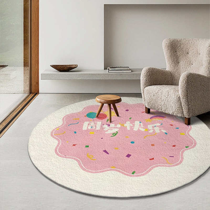 Round Rug Animal Print Cartoon - Kids Outdoor Chair And Table avaliação e preço