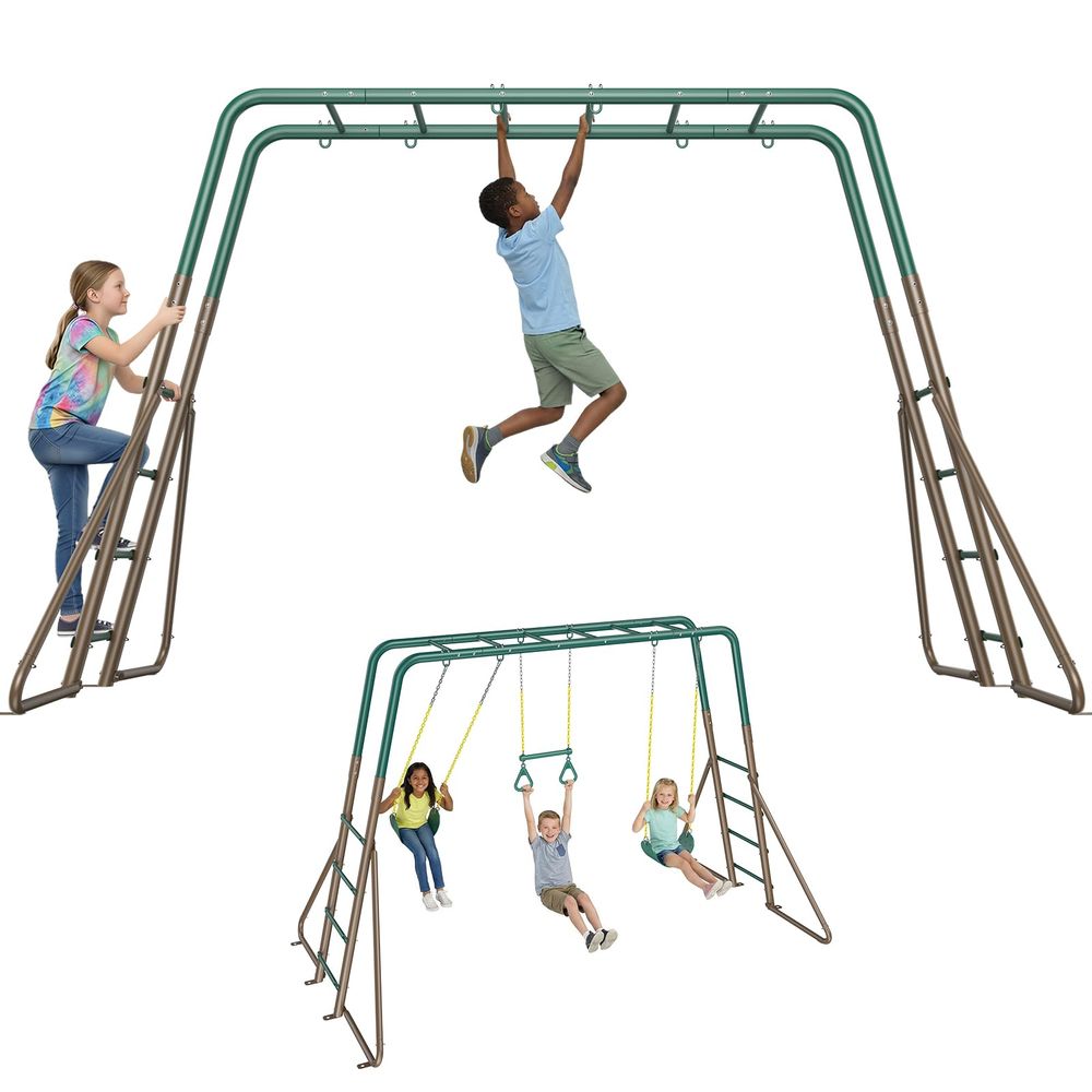 Swing Sets for Backyard with M - Kids Outdoor Monkey Bar Set avaliação e preço