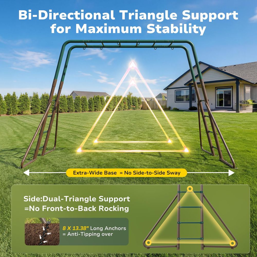 Swing Sets for Backyard with M - Kids Outdoor Monkey Bar Set avaliação e preço