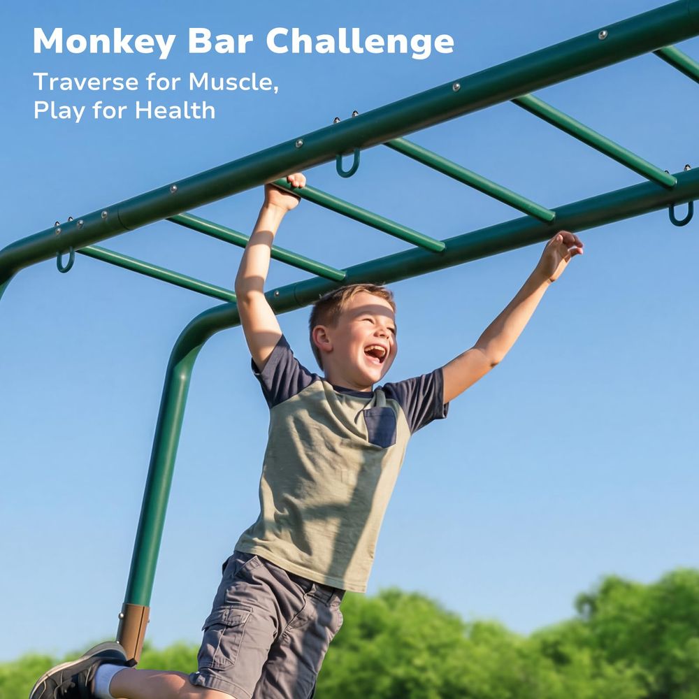 Swing Sets for Backyard with M - Kids Outdoor Monkey Bar Set avaliação e preço
