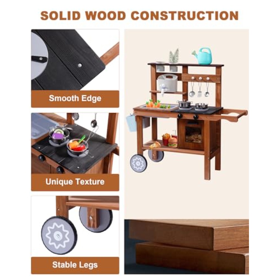 Outdoor mud kitchen for kids w - Kids Outdoor Wooden Playset avaliação e preço