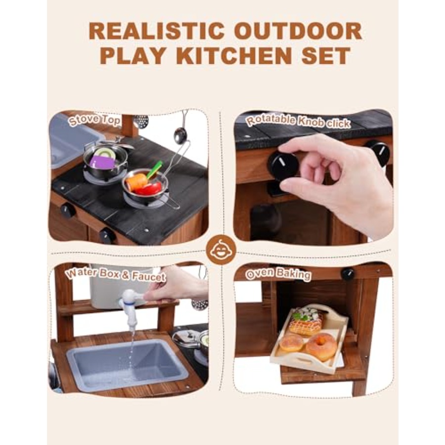 Outdoor mud kitchen for kids w - Kids Outdoor Wooden Playset avaliação e preço
