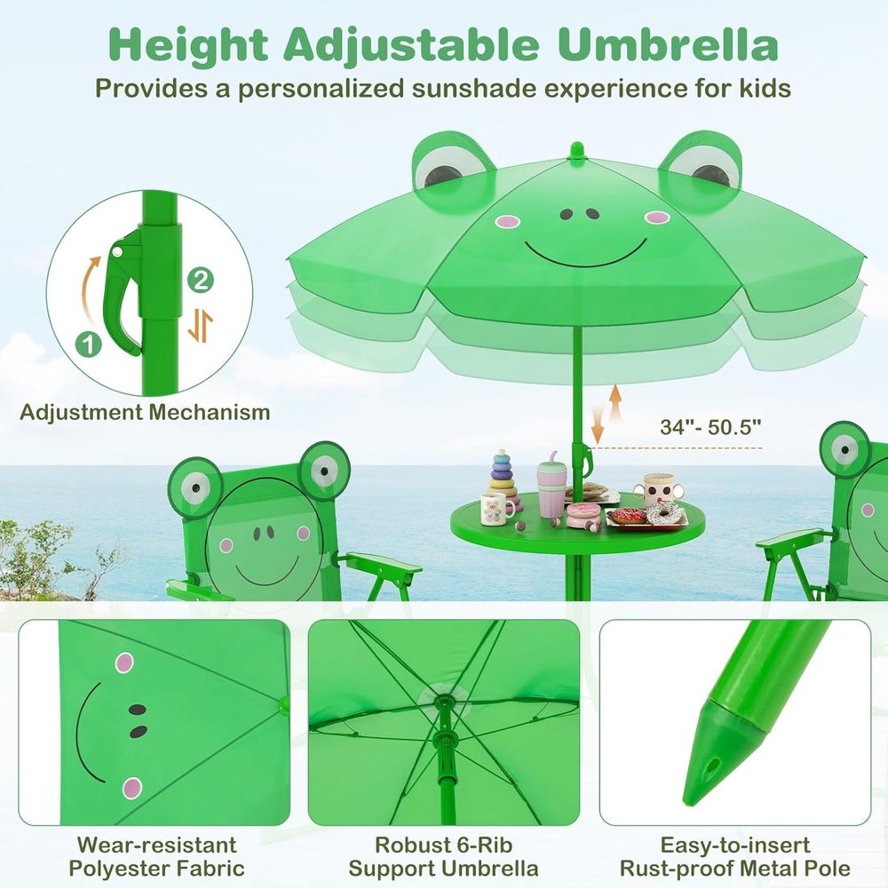 Green Height-Adjustable Kids P - Kids Outdoor Folding Table avaliação e preço