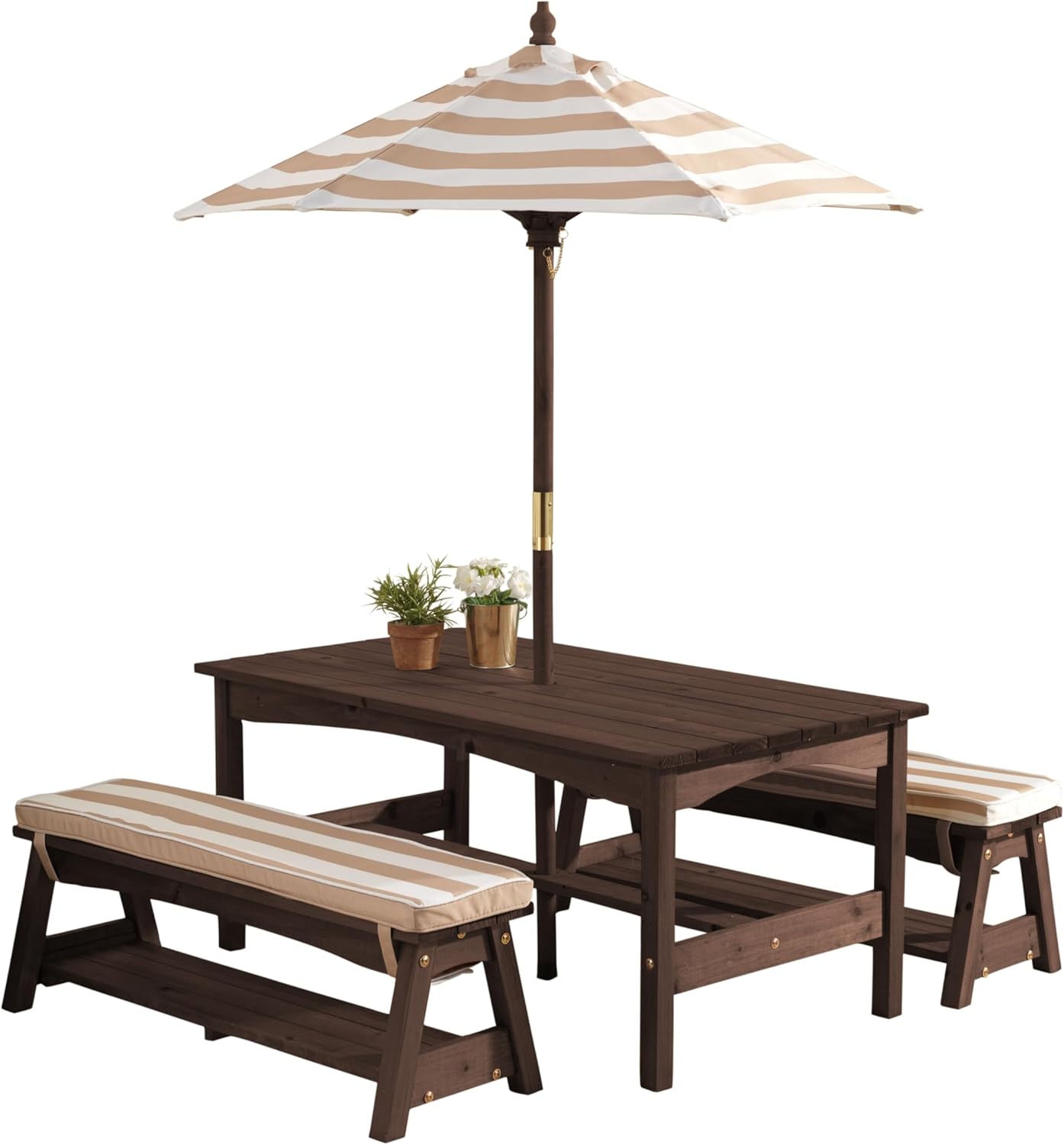 Outdoor Wooden Table & Bench S - Kids Outdoor Bench With Umbrella avaliação e preço