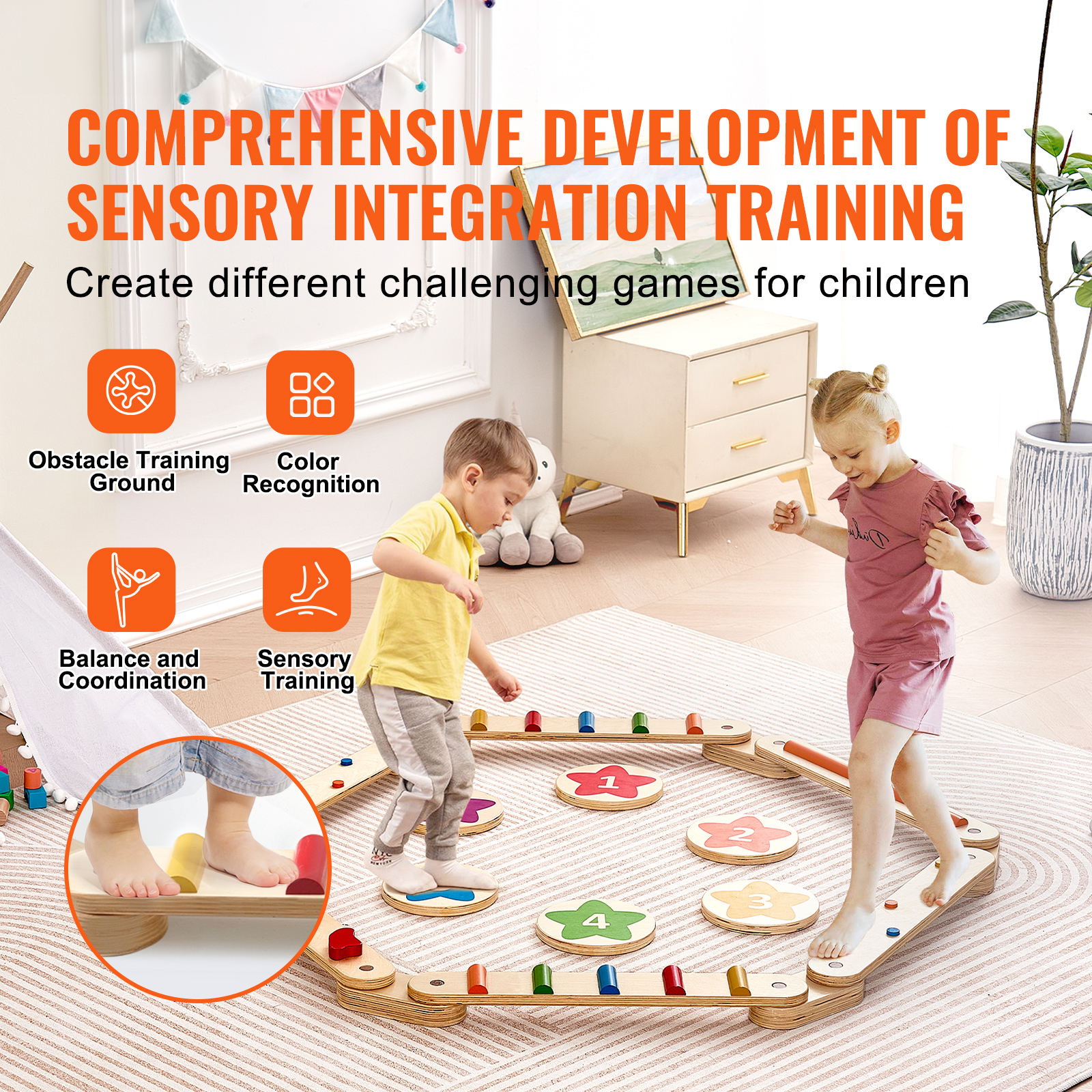SucceBuy 6 PCS Balance Beam St - Kids Outdoor Balance Beam avaliação e preço