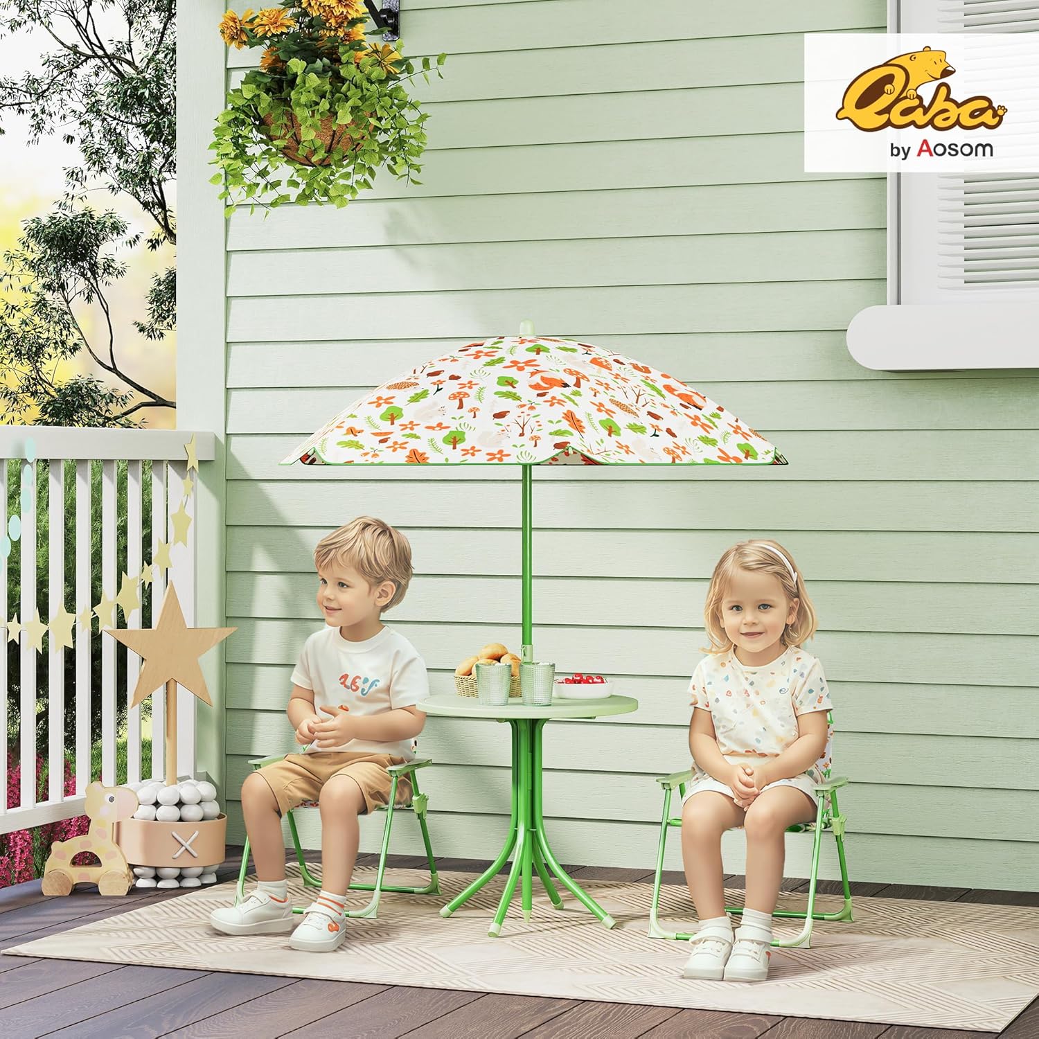 Kids Picnic Table Chair Set Fo - Kids Outdoor Umbrella avaliação e preço