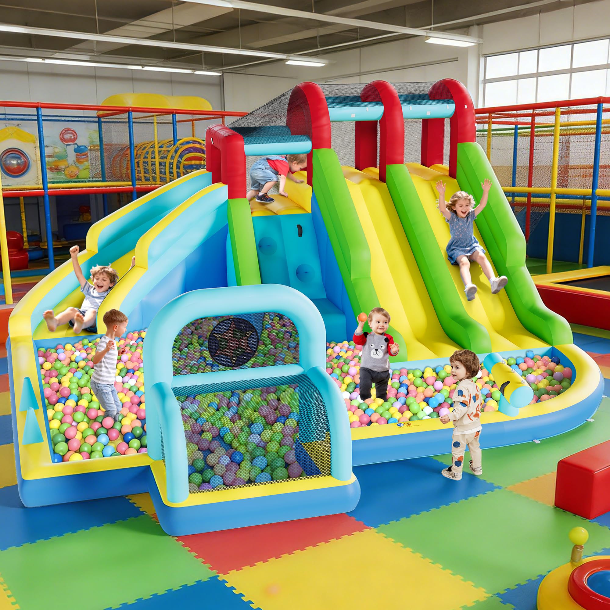 14.4x12.8FT Inflatable Bounce  - Kids Outdoor Wendy House avaliação e preço