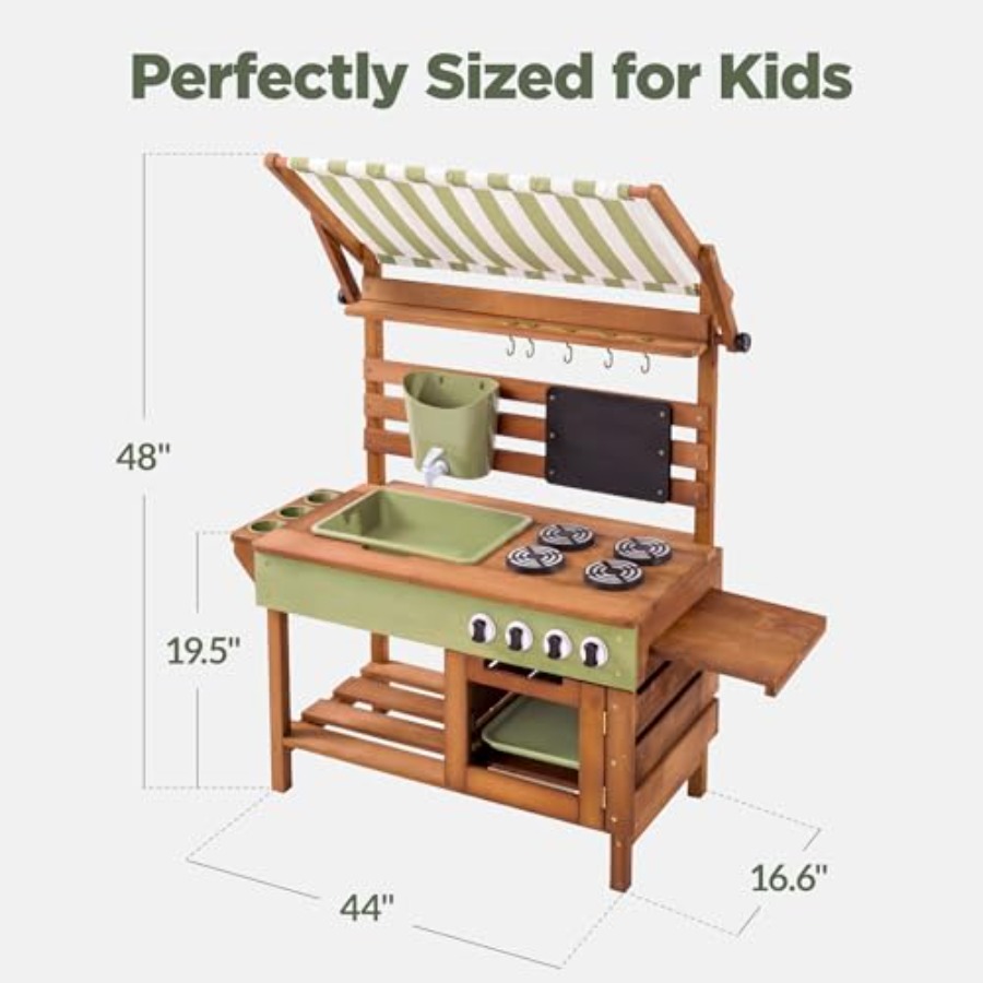 Outdoor mud kitchen for kids:  - Kids Outdoor Wooden Playset avaliação e preço