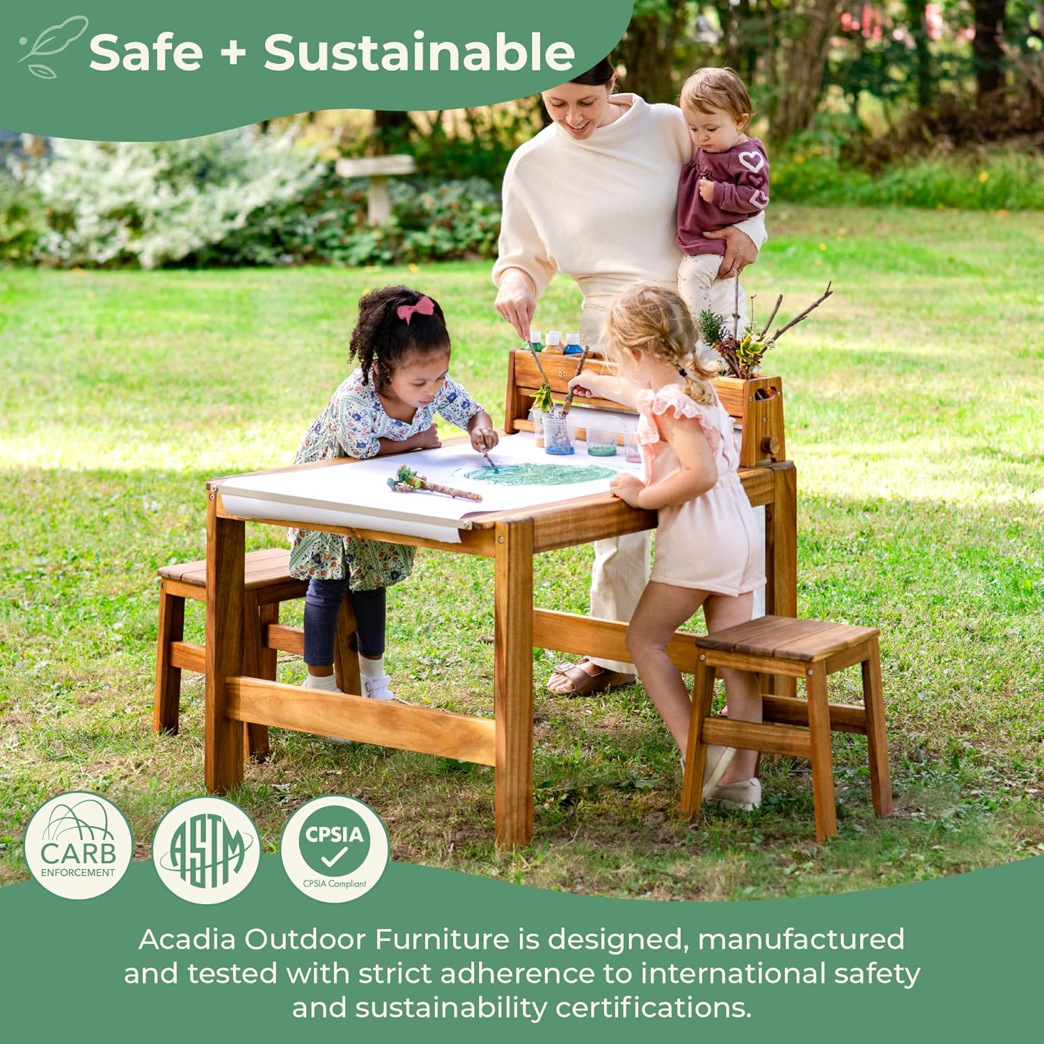 Acadia Outdoor Art Table and S - Kids Outdoor Chair And Table avaliação e preço