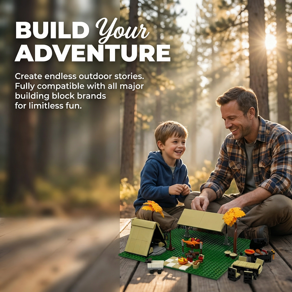 MOC Camping Picnicking Buildin - Kids Outdoor Folding Table avaliação e preço