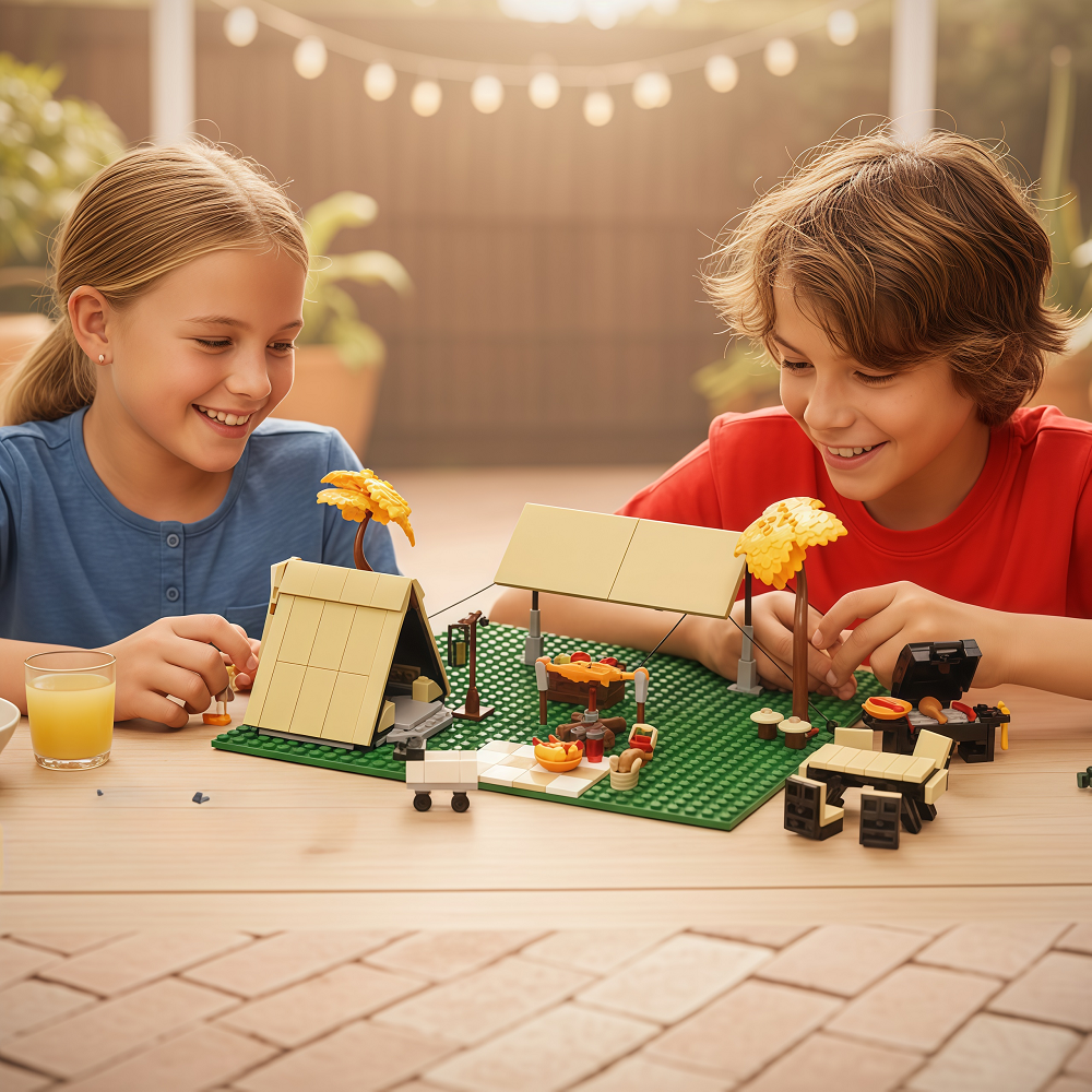 MOC Camping Picnicking Buildin - Kids Outdoor Folding Table avaliação e preço