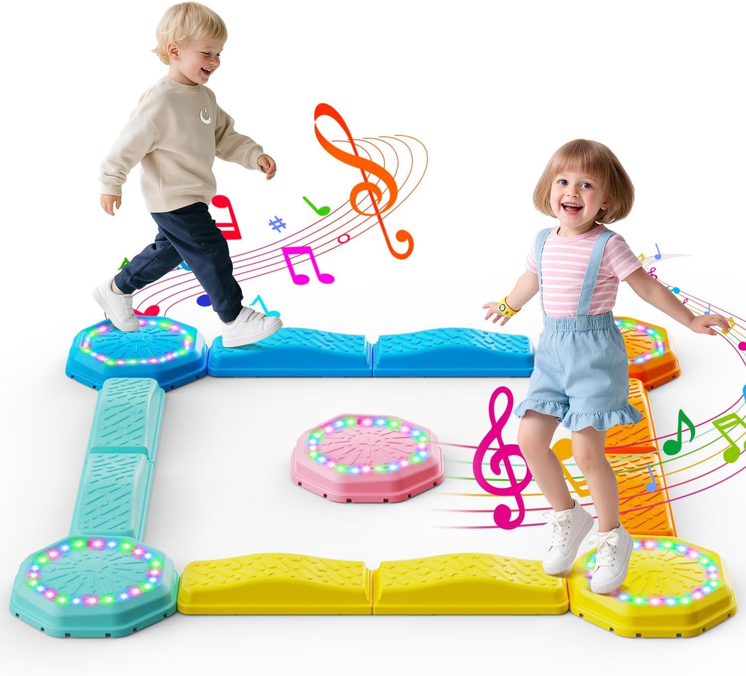13PCS Light-Up & Musical Balan - Kids Outdoor Balance Beam avaliação e preço