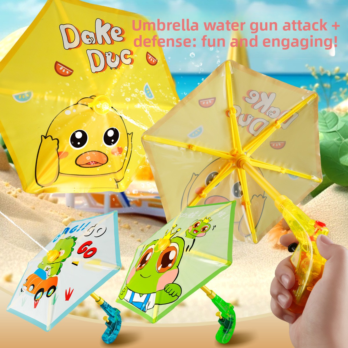 Cartoon Umbrella Water Gun Ado - Kids Outdoor Umbrella avaliação e preço